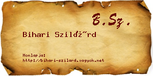 Bihari Szilárd névjegykártya