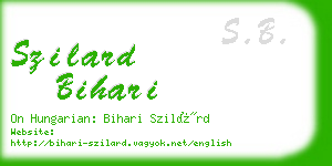 szilard bihari business card